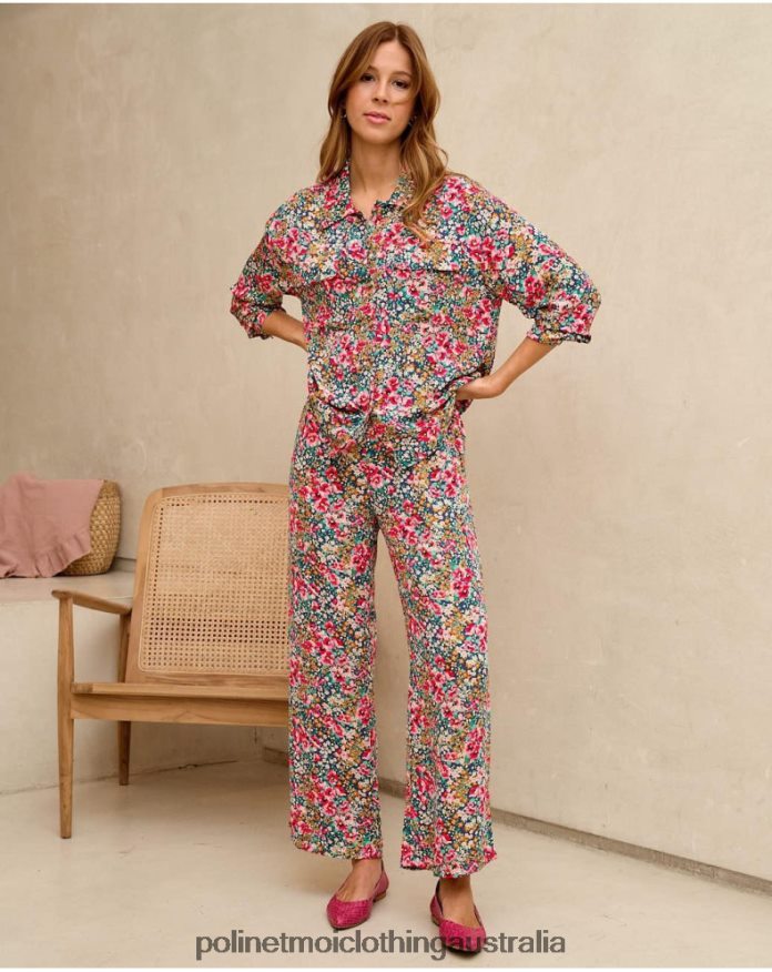 Fanni Bow trousers emerald green Polin et moi Clothing 2R020D331