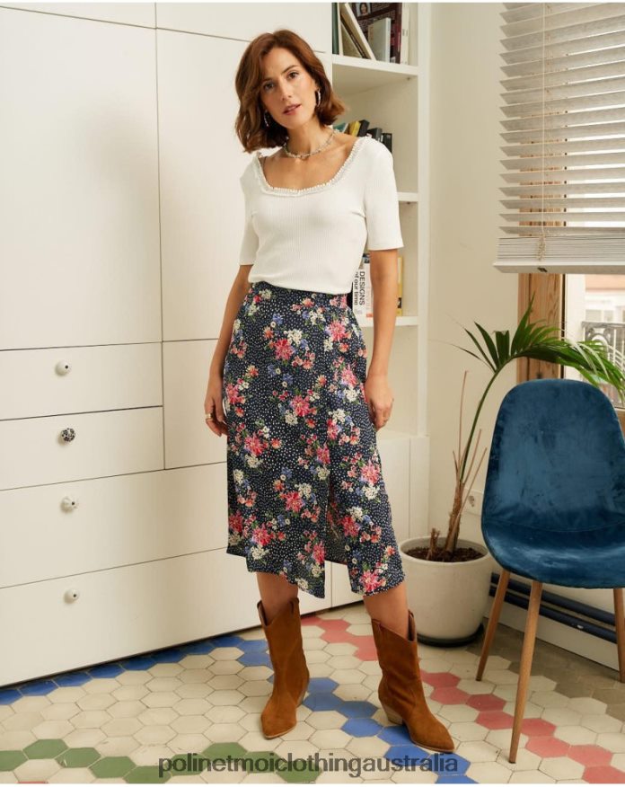 Falda Topos Fabia Marine Polin et moi Clothing 2R020D318