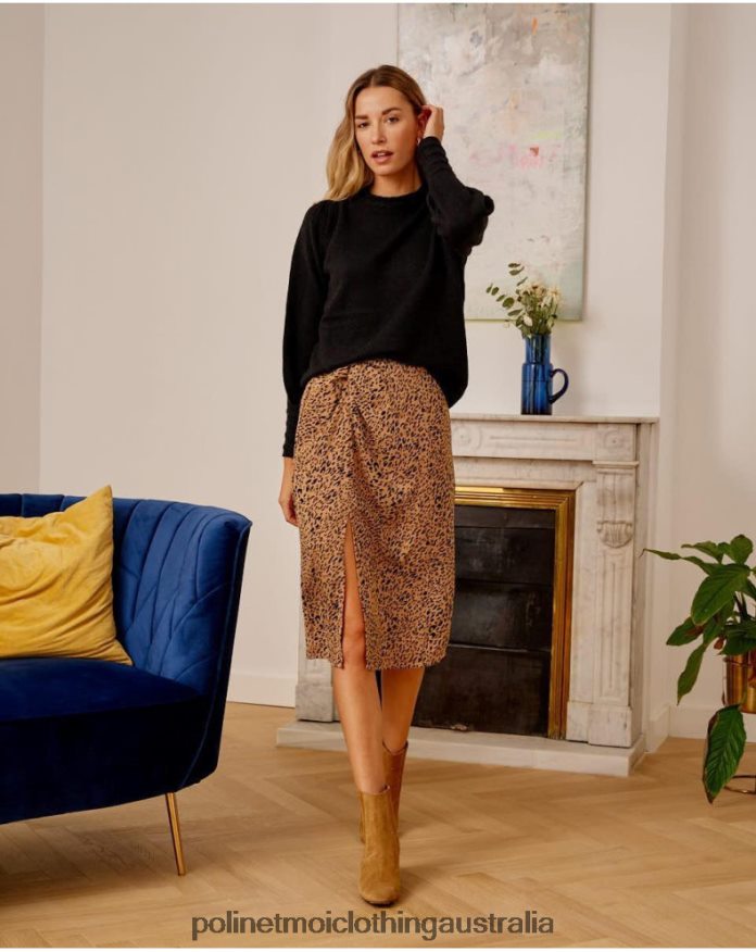 Jade Knot Skirt camel Polin et moi Clothing 2R020D312