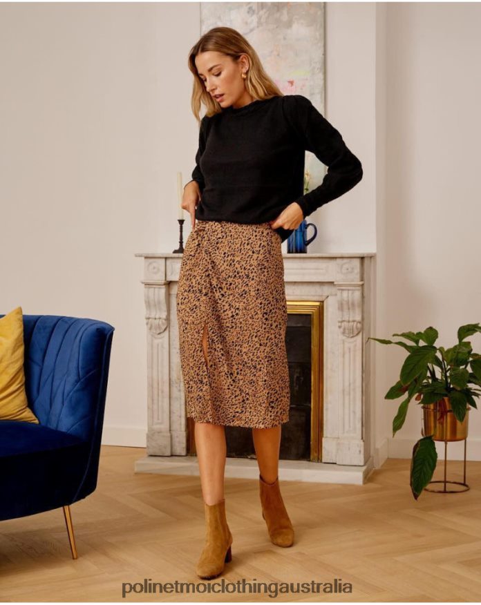 Jade Knot Skirt camel Polin et moi Clothing 2R020D312