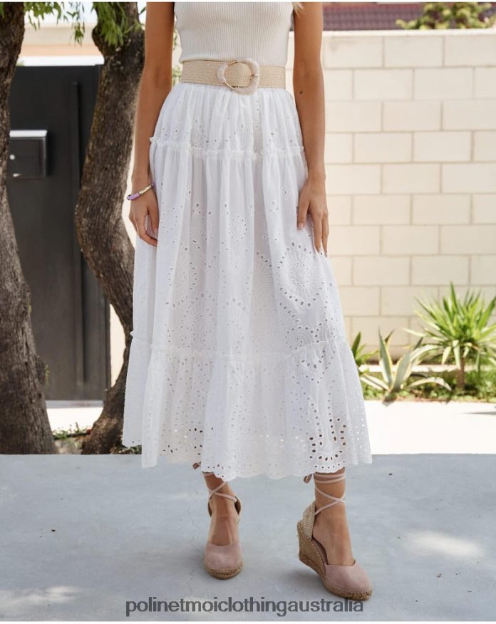 Sandra Midi Skirt white Polin et moi Clothing 2R020D296