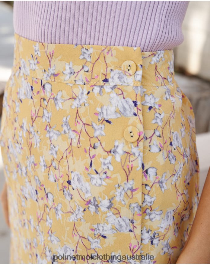 Skirt Flowers Genevieve YELLOW Polin et moi Clothing 2R020D297