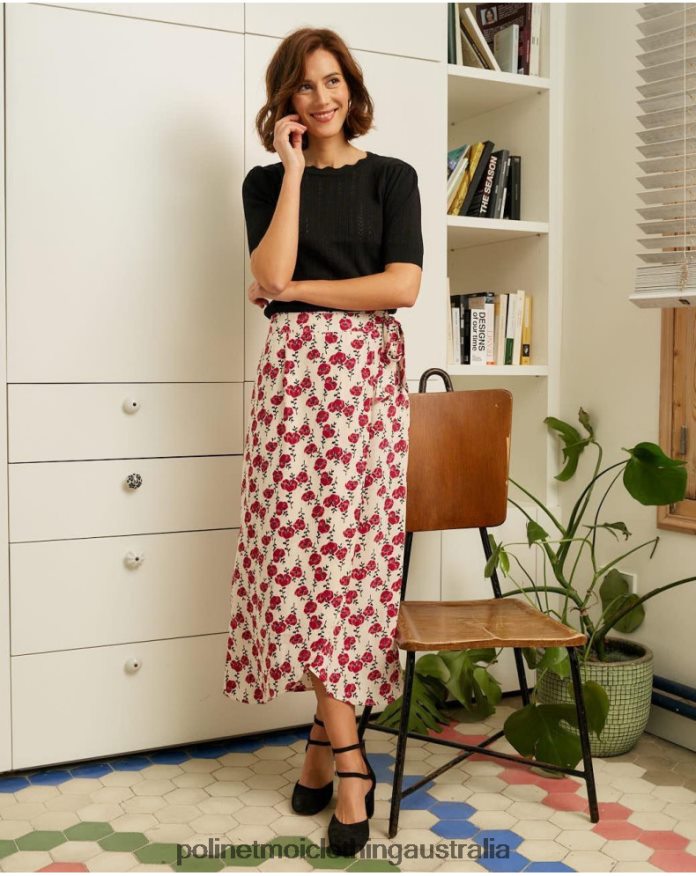 Skirt Flowers Patricia cherry Polin et moi Clothing 2R020D311