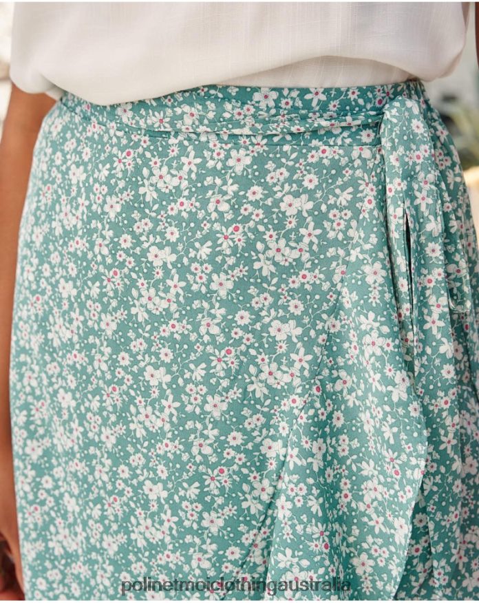 Skirt Ruffled Happiness Emerald green Polin et moi Clothing 2R020D295
