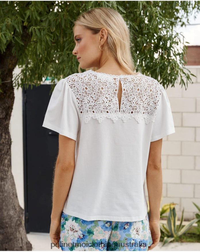 Calada Luana T-shirt white Polin et moi Clothing 2R020D242