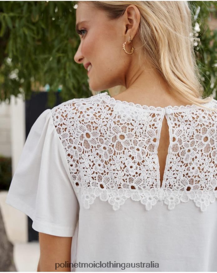 Calada Luana T-shirt white Polin et moi Clothing 2R020D242