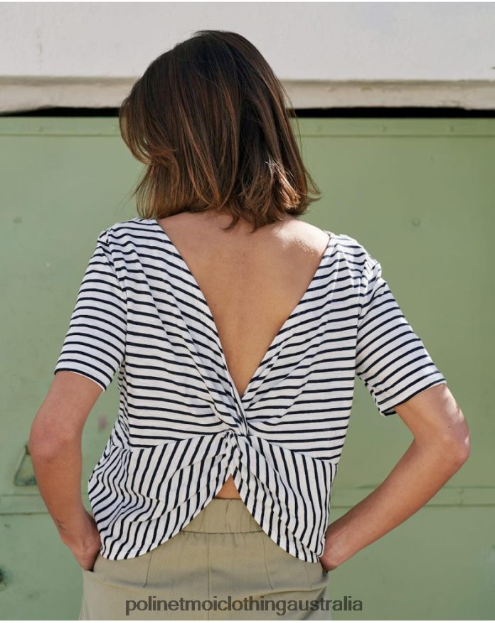 Paty Stripes T-Shirt Marine Polin et moi Clothing 2R020D259