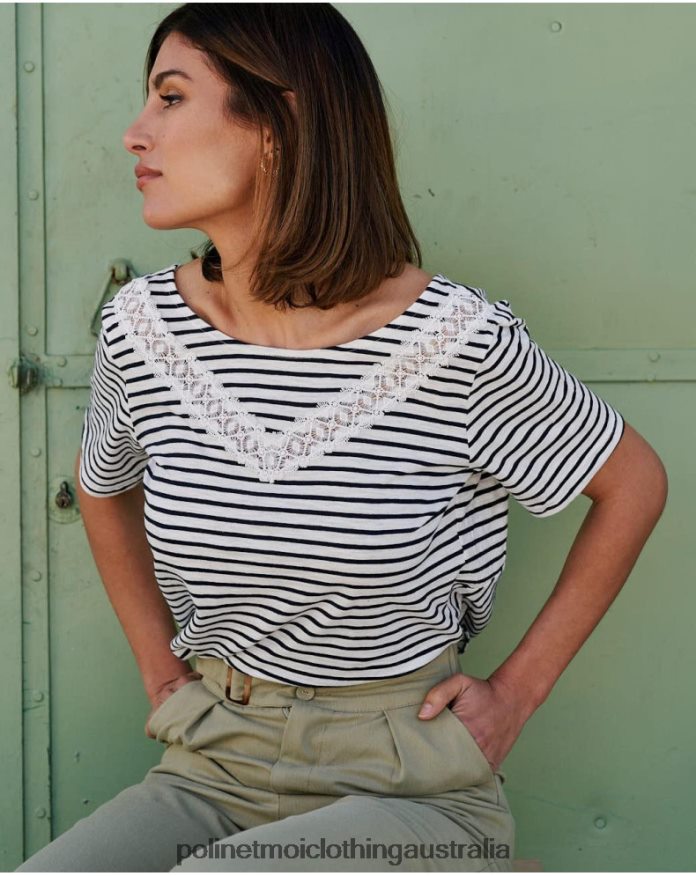 Paty Stripes T-Shirt Marine Polin et moi Clothing 2R020D259