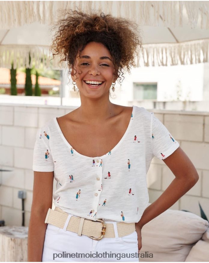 People Bego T-shirt white Polin et moi Clothing 2R020D238