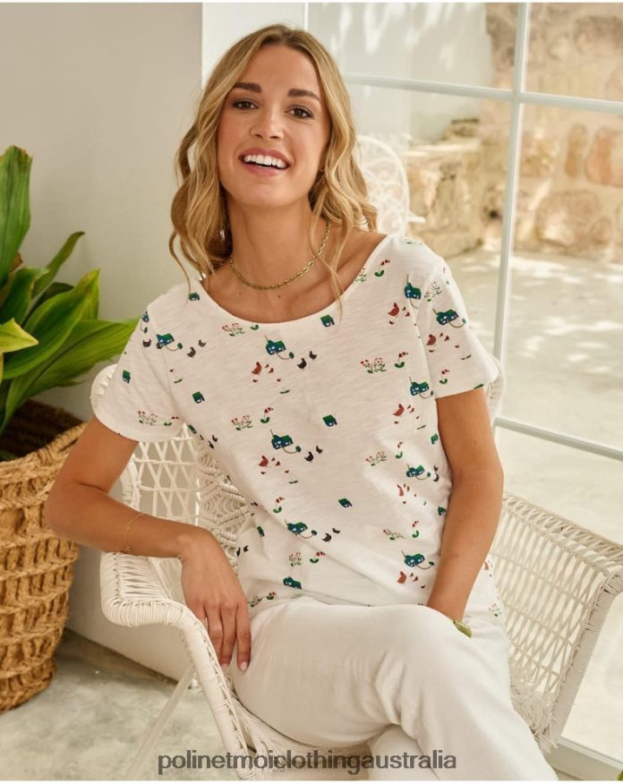 T-shirt Buttons white Polin et moi Clothing 2R020D267