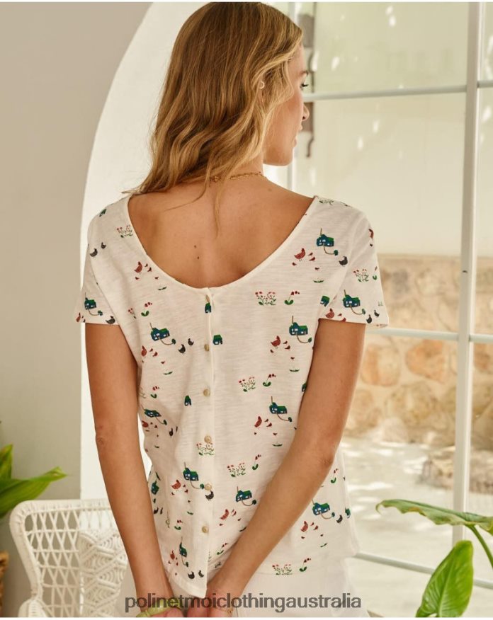 T-shirt Buttons white Polin et moi Clothing 2R020D267