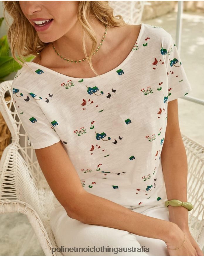 T-shirt Buttons white Polin et moi Clothing 2R020D267