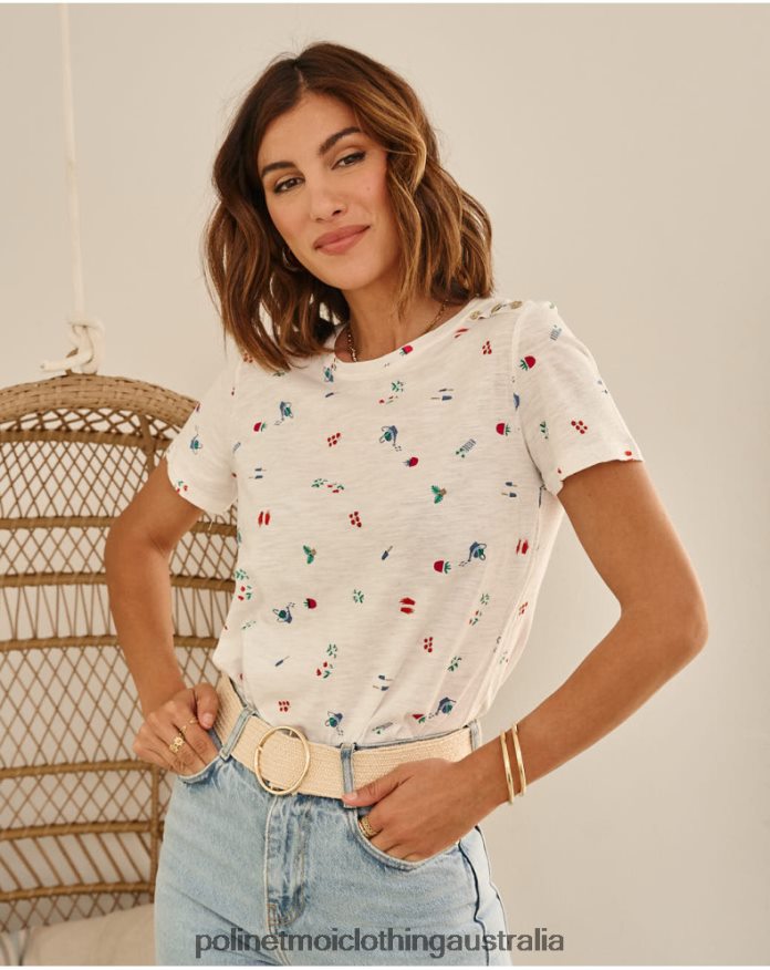 T-shirt Showers Zoraida white Polin et moi Clothing 2R020D261