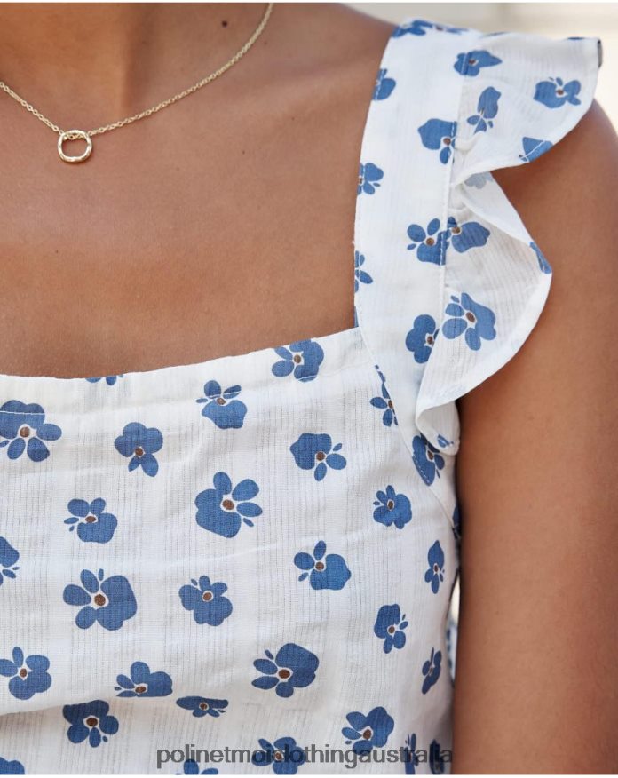 Top Flowers Selene denim Polin et moi Clothing 2R020D244