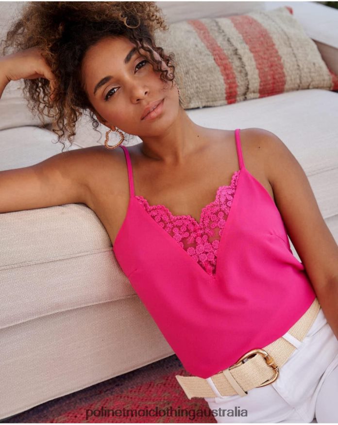 Top Lace Emy Fuchsia Polin et moi Clothing 2R020D268