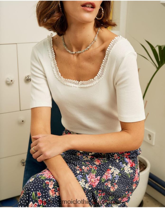 Top Lace Giorgia white Polin et moi Clothing 2R020D288