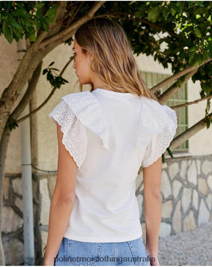 Top Ruffled Aymara white Polin et moi Clothing 2R020D266