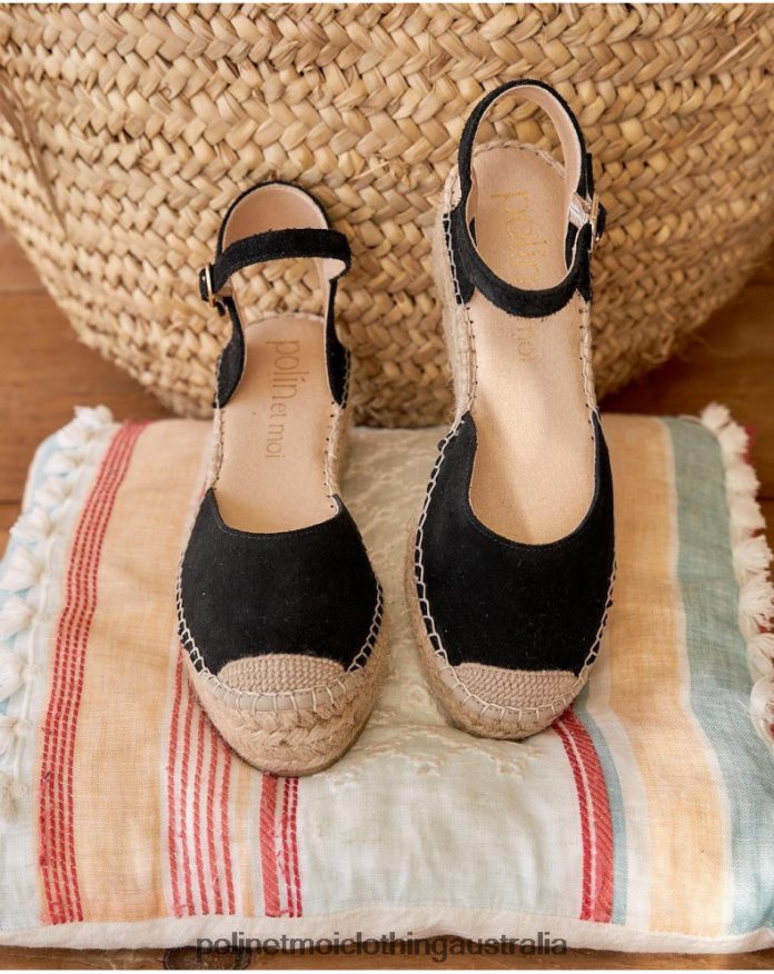Angelina Round Espadrille black Polin et moi Footwear 2R020D419
