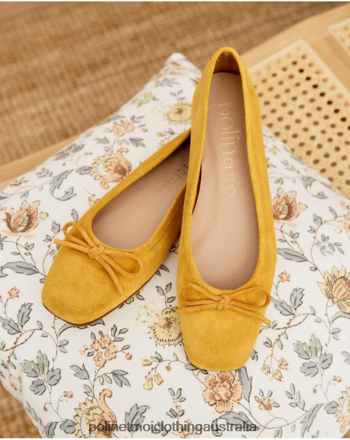Ballet Flats Suede Ashley MUSTARD Polin et moi Footwear 2R020D499