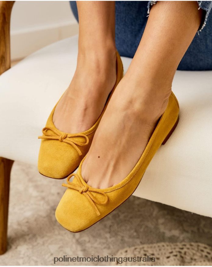 Ballet Flats Suede Ashley MUSTARD Polin et moi Footwear 2R020D499
