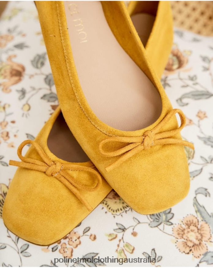 Ballet Flats Suede Ashley MUSTARD Polin et moi Footwear 2R020D499